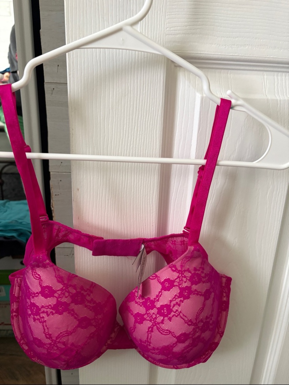 Victoria's Secret Hot Pink Lace Underwire Bra